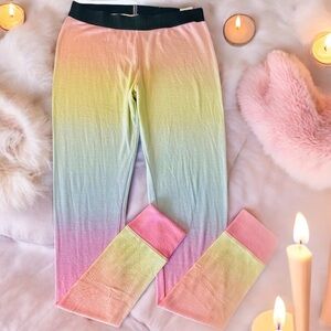 🍭 VS PINK Ombre Lounge Pants XS - Cotton Candy Rainbow Pajamas Sleepwear